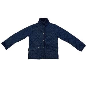 Polo Ralph Lauren Girls 6X Navy Quilted Barn Jacket Corduroy Collar